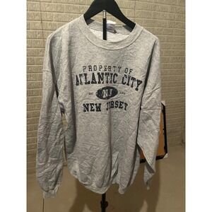 Atlantic City‎ New Jersey Crewneck Sweatshirt Vintage Style Gray XL